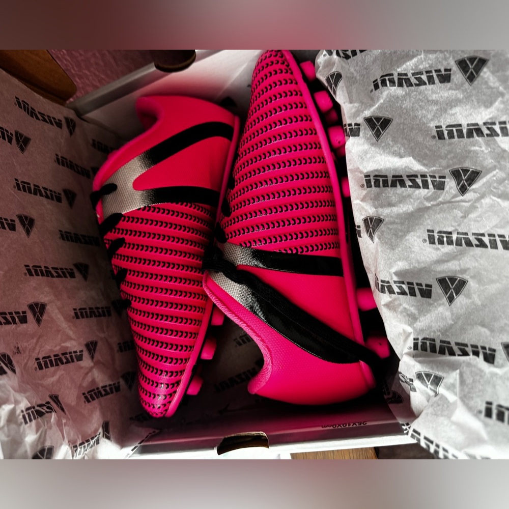ASIV Pink and Black Women's Soccer Cleats
